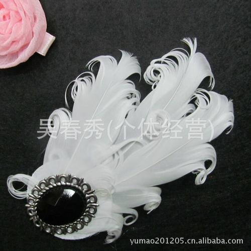 批发羽毛饰品 羽毛工艺品 羽毛发箍 手机羽毛布贴
