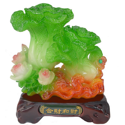 厂家直销 合财和财玉白菜工艺摆件 中号 招财家居装饰工艺礼品 图片_高清大图 